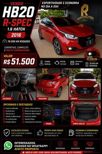 Hyundai HB20 R Spec 1.6 Flex 16V Mec. 2016