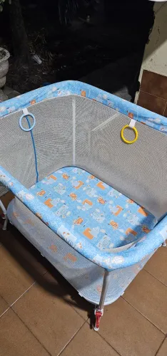 Cercado Chiqueirinho Infantil até 30kg Cor Azul Dobrável Portátil