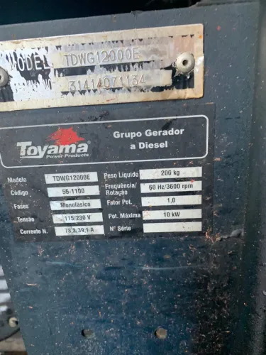 Gerador 10 Kva Toyama Diesel