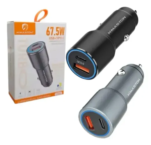 Carregador Veicular Turbo Rápido 67.5w Usb + C Universal