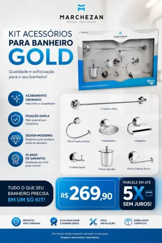 ATÉ 5X SEM JUROS! KIT BANHEIRO PREMIUM MARCHEZAN.
