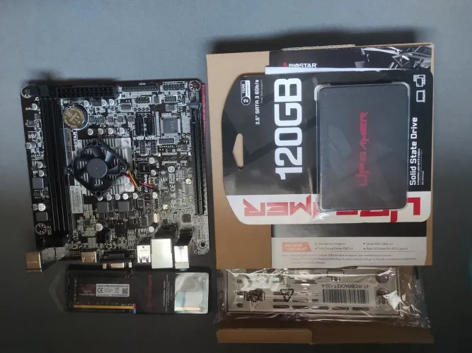 Kit placa mãe biostar an68 + 8gb ram + SSD 120
