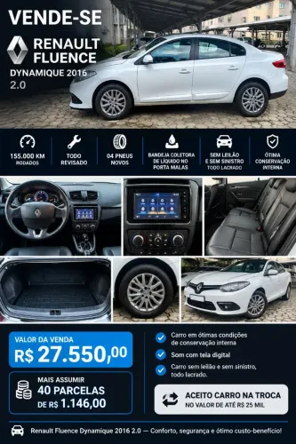Renault Fluence Sed. Dyn. Plus 2.0 16V Flex Aut. 2016