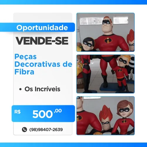 Peças decorativas de Fibra - Os Incríveis
