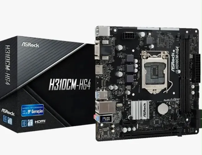 Placa mãe ASROCK h310cm-hg4 nova (suporta Intel 9 geração)