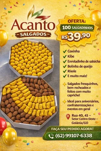 SALGADINHOS SABOROSOS PARA FESTAS.