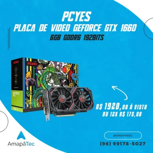 Placa De Video Pcyes Geforce Gtx 1660 6Gb Gddr6 192Bits