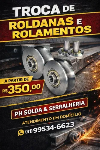 Troca de Roldanas e Rolamentos R$350,00