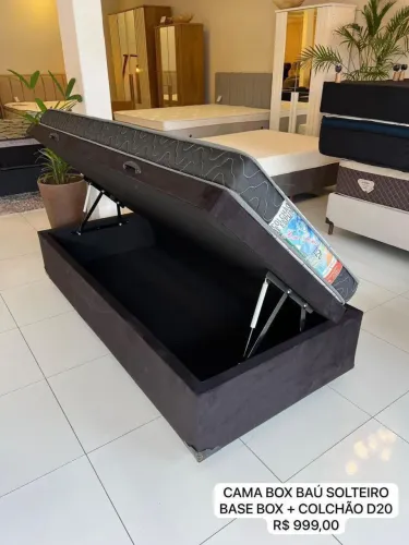 Cama de Solteiro com BAÚ NOVO - entrego!