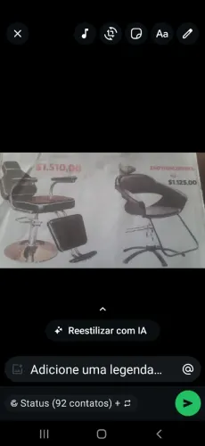 Cadeira para salão de beleza 