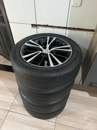 Rodas aro 16 5x100 original do corola 2016, com pneu meia vida