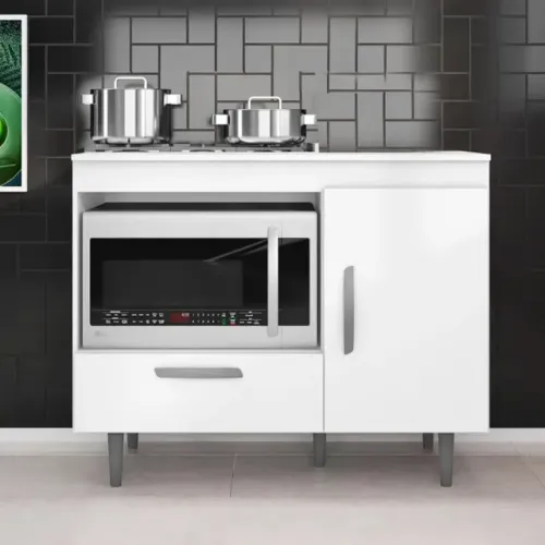 Balcão Para Cooktop Alecrim com Nicho de Micro-Ondas - NOVO, Cartão 12x! Pague na Entrega!