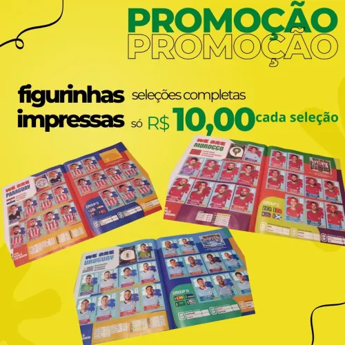 Cartelas de figurinhas da Copa