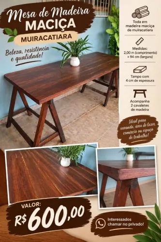 Vendo mesa em madeira