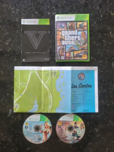 GTA V (Grand Theft Auto V) Xbox 360 Completo com Mapa Original