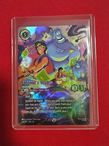 Lorcana carta Aladdin & Genie Mischievous Pals da coleção Attack Of The Vine