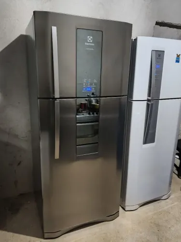 Geladeira inox duplex funcionamento perfeitamente gelando super bem