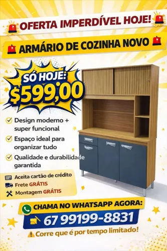 Oferta hoje armário de cozinha novo entrego