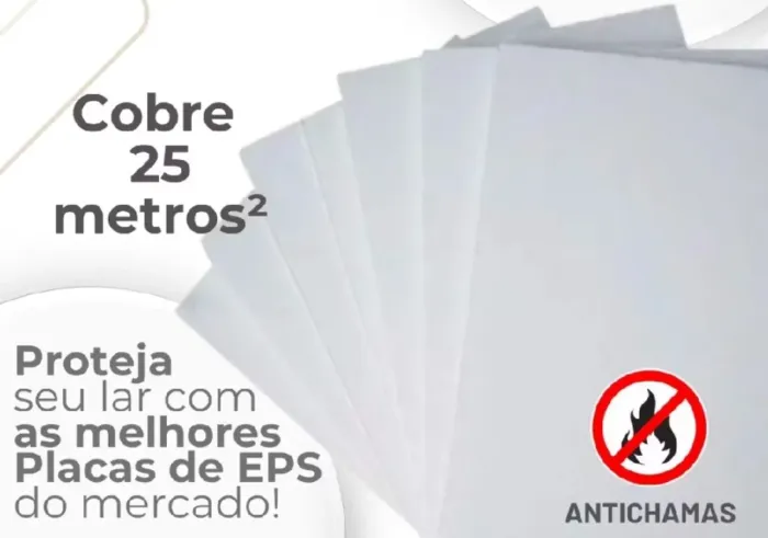 Kit 50 placas Isopor antichama 1metrox50cmx5cm