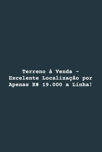 *Vende-se 1 Alqueire de Terra Rural (20 Linhas)*