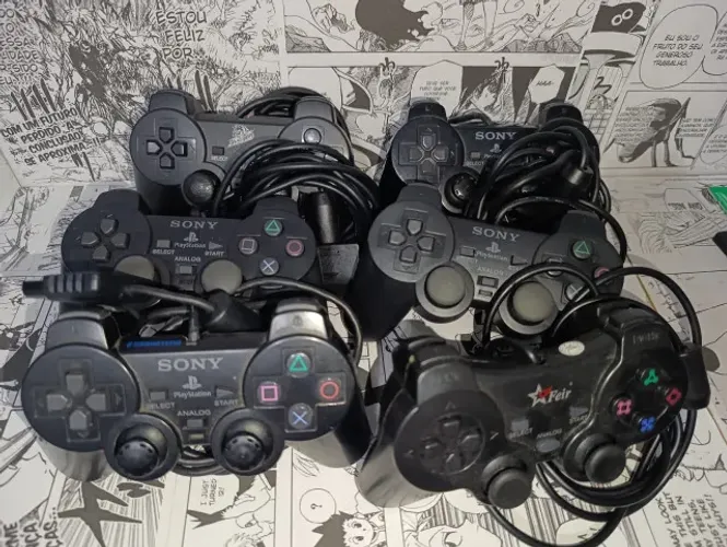 Lote 6 Controles PS2 No Estado (Alguns Originais - Para Peças / Reparo)