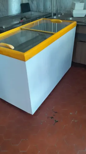 Freezer horizontal tampa de vidro 500l gelopar 127v semi novo