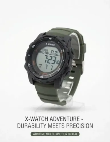 ? Relógio X-Watch Adventure Original WR100M Verde Militar + 1 Ano de Garantia