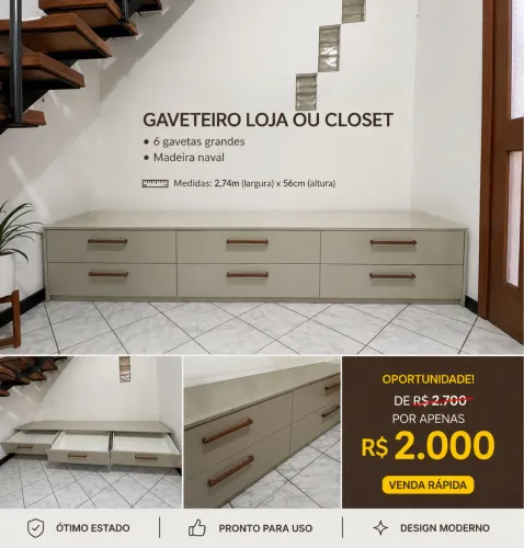 Vende-se gaveteiro semi novo