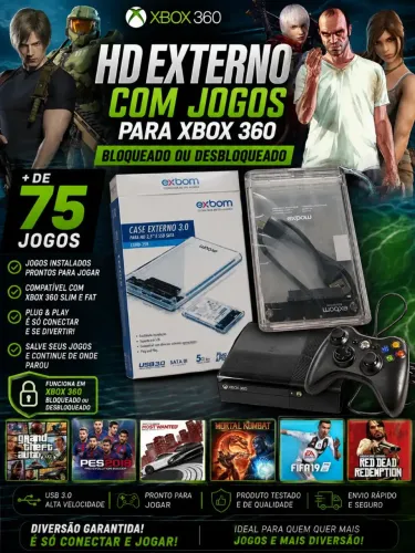 Hd com jogos Xbox 360 bloqueado ou desbloqueado!