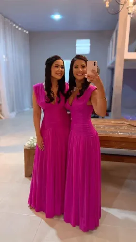 Vestido de Festa Longo Pink - Usado Apenas Uma Vez | Estado Impecável