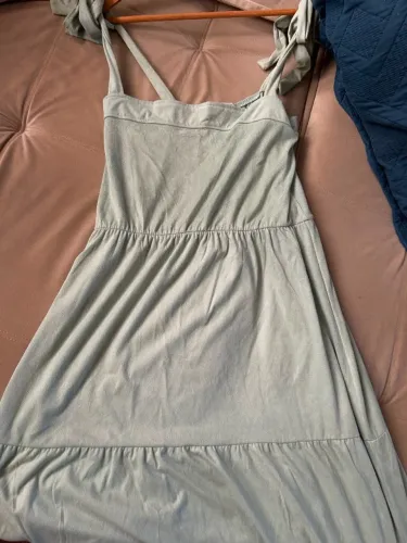 Vestido Les cloches verde menta suede/veludo tam G