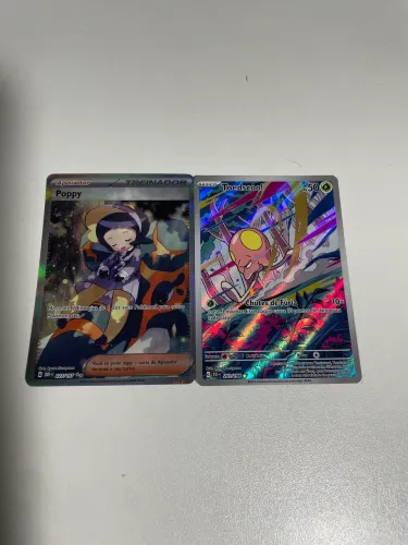 Cartas Pokémon , poppy e toedscool ilustrações raras (perfeito estado)