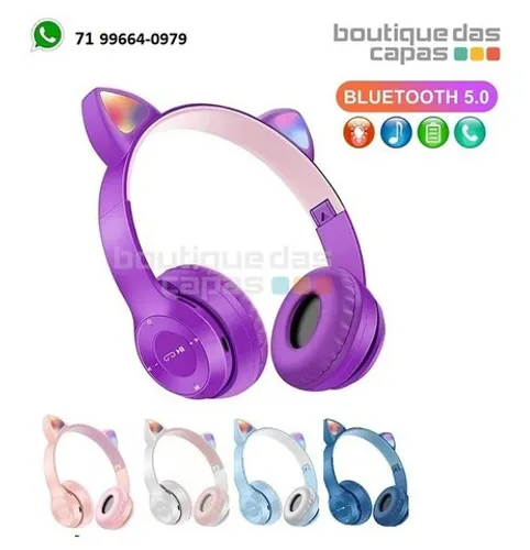 Fone De Ouvido Infantil Orelha De Gato gatinha Lehmox LEF-137