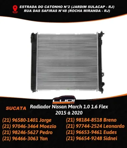 Radiador Nissan March 1.0 1.6 Flex 2015 à 2020
