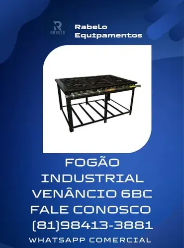 Fogão industrial Venâncio de Alta e Baixa Pressão em até 10x sem juros no cartão