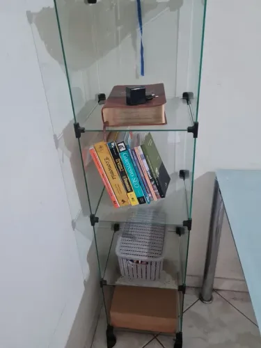 Estante de vidro modular 4 módulos para lojas ou sua casa