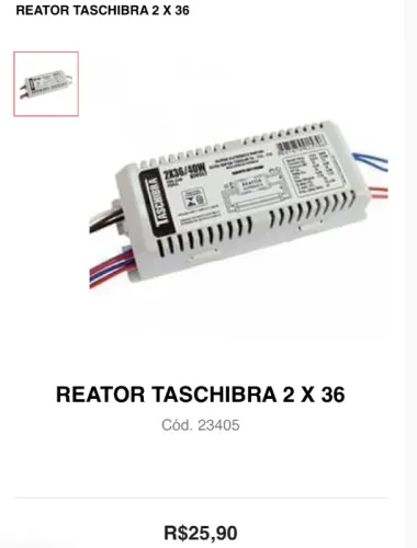 Reator eletrônico 2x36 / 40W T8 T10 T12 Alto fator de potência