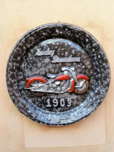 Quadro Decorativo em gesso 3d Harley Davidson 1903