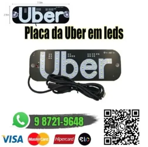 placa luminosa de led de motorista de app conexão usb