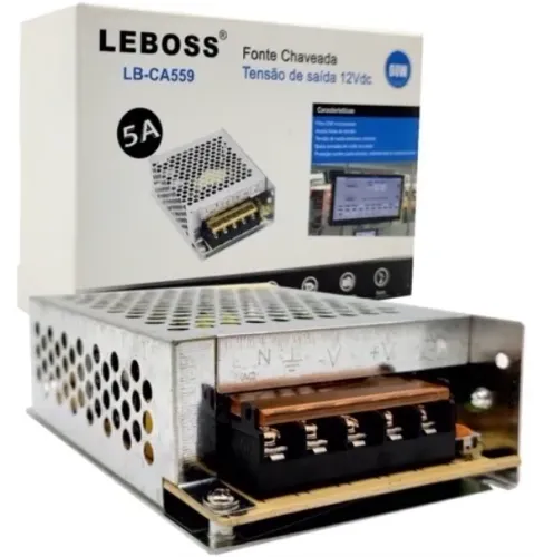 Fonte Chaveada 12V 5A Bivolt LB-CA559 para Cftv, Led & Automotivo
