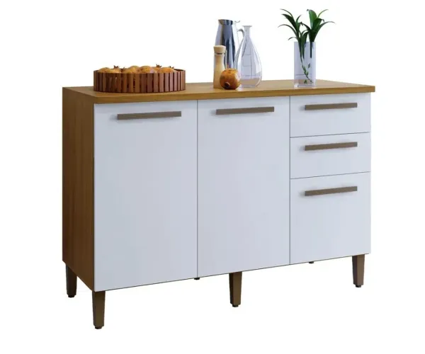 Armário de Cozinha 2 Portas 2 Gavetas - Branco