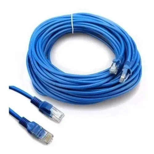 Cabo Rede Rj45 10m Ethernet Patch Cord Cat5e Azul 10 Metros