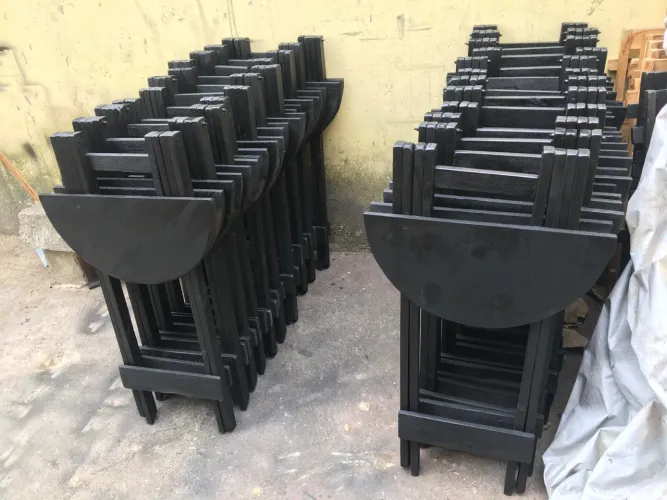 Mesa bistrô dobrável madeira