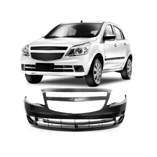 Parachoque Dianteiro Chevrolet Agile 2010 a 2013 - Furo Farol Auxiliar - Preto Liso
