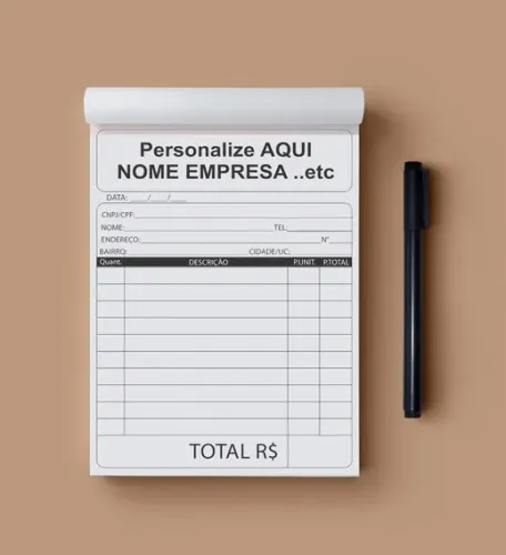 Bloco de pedido personalizado, bloco de recibo, comanda, os com sua logomarca