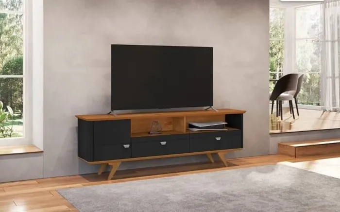 Rack para tv preto/Nature 