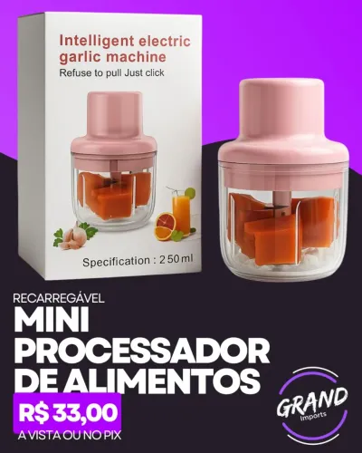 Mini Processador de Alimentos Recarregável 
