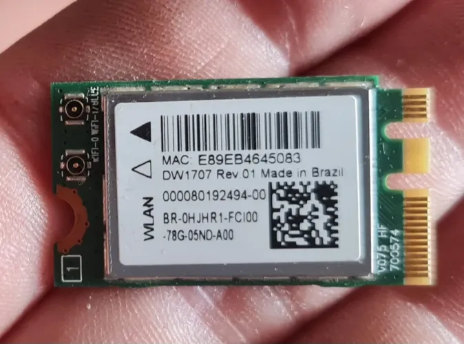 Placa de Rede Wireless DW1707 Original Dell + Antenas Originais (Envio para todo o Brasil