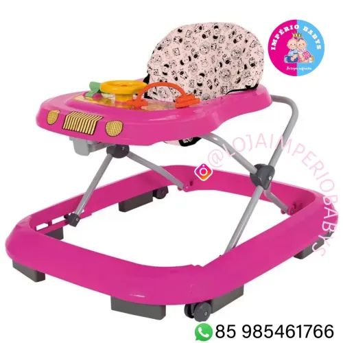 Andador Infantil Rosa com Atividades e Design Divertido