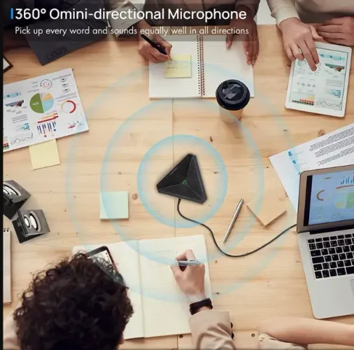 Microfone de conferência USB, Microfone para computador desktop CM001, Botão Mute